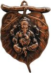 JaipurCrafts Wall Hanging Of Lord Ganesha On A Leaf Decorative Showpiece  -  22.86 cm(Brass, Copper)