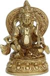 Aakrati Lord Kuber Brass Statue for Hoem Temple Showpiece  -  9 cm(Brass, Yellow)