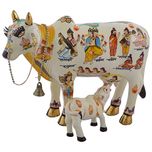 Rural Craft Kamdhenu Cow Polyresin Statue (19 cm X 7 cm X 15 cm, Ivory)