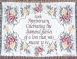 60th Wedding Anniversary Sofa Throw - 60th Anniversary Gift - Made in USA