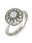 BlueStone 2.028 g 14KT White Gold Proud As A Peacock Ring with Diamonds