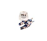 Camouflage Print Dungaree Set-Blue
