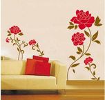 Happy walls Red Roses With Olive Green Leaves(110 cm X cm 160, Multicolor)