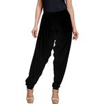 Super Stretch Viscose Spandex Patiala (Black, L (Waist - 32; Length - 39))