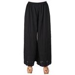 Ayesha Creations Womens Georgette Chikan Afghani Palazzo Pants with Inner (Black_Free Size)