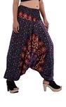 Harem Pants For Women Free Size, Rayon Rajasthani Hand Printed Afgani by Indi Bargain