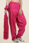 Jaipur Kurti Pink Solid Patiala Salwar With Dupatta