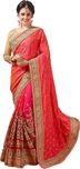 M.S.Retail Embroidered Bollywood Dupion Silk, Net Saree(Pink)