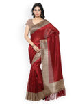 Rajnandini Maroon Tussar Silk Traditional Saree