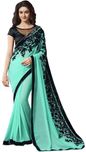 Bhuwal Fashion Embroidered Fashion Chiffon Saree(Light Blue)