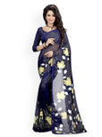 Heena Navy Georgette Floral Print Saree