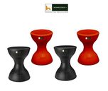 Nilkamal Stool 12 Set of 04 (Red & Black) By HOMEGENIC