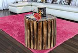 Onlineshoppee Wooden Round Shape Stool/Chair/Table Made From Natural Wood Blocks 10 Inch