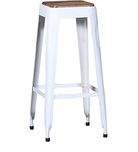 Wooden Top Bar Stool in white