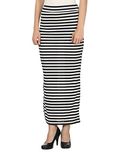 My Swag Blue & White Hosiery Straight Casual Women Straight Skirt