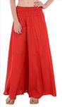 Skirt N Scarves Red Maxi Cotton Skirt for Women(Length-38 Inches)