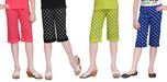 Sini Mini Capri For Girls Polka Print Cotton(Multicolor)
