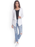 Vero Moda White Crinkled Front-Open Shrug