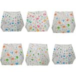 Baby Basics -White Printed Cotton Nappies for New born Baby