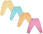 Montu Bunty Wear Baby Track Pant - Color Printed With Rib Design (Pack of 4)