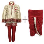 AJ Dezines Baby Boys Indo Western Kurta Dhoti Pant Set for Kids (9001_MAROON_0)
