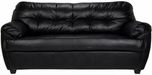 FabHomeDecor Leatherette 3 Seater  Sofa(Finish Color - Black)