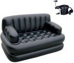 SRB PVC 3 Seater Inflatable Sofa(Color - Balck)
