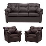 Furny Elzada Five Seater Sectional Sofa Set 3-1-1 (Brown Leatherette)
