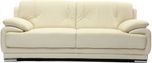 FabHomeDecor Rocco Leatherette 3 Seater  Sofa(Finish Color - Cream)