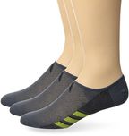 adidas Men s Superlite Super No Show Socks 3 Pack Dark Grey/Shock Slime Green/Black Large