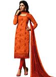 Li Te Ra Orange Party Wear Semi Stitched Salwar Suit for women