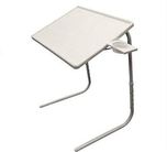 Ebee Store Table Mate III Plastic Adjustable Foldable Desk With Cup Holder (White)