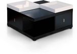 Dream Furniture Solid Wood Coffee Table(Finish Color - White & Black)