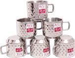KCL Hammered Stainless Steel Mug(125 ml, Pack of 6)