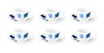 Larah Opalglass Ageria Cup & Saucer set, 104ml, 12-pieces, Multicolour