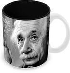Tuelip Good Thought Albert Einstein Printed Inner Black For Tea And Coffee Ceramic Mug(350 ml)
