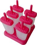 WhitePavo Popsicle Mold, Kulfi Maker / Stick & Cream & Candy Mould Pink Polypropylene Ice Cube Tray(Pack of 6)