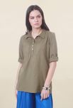 People Olive Solid Tunic