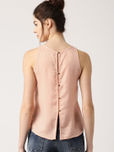 Ms.Taken Women Pink Solid Styled Back Top