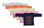 FARETO Babies Cotton T-Shirt (Di-Mom&Dad-Coloured-Full--12-18 Months, Multi-Coloured, 12-18 Months, Set of 5)