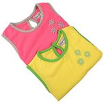 Bio Kid Casual Sleeve Less Tees - Pink & Vannila - 2 Pcs Pack (6 - 9 Months)