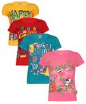 Sinimini casual short sleeve printed girls top (pack of 4)2-3 years multi colour