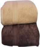 Earthrosystem 2 Piece Cotton Bath Linen Set(Brown, Peach, Pack of 2)