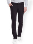 Rodamo Men Black Self-Design Slim Fit Chinos Trousers