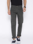U.S. Polo Assn. Grey Checked Slim Casual Trousers