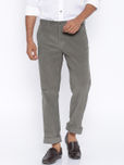 ColorPlus Taupe Tailored Fit Corduroy Casual Trousers