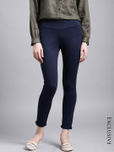 ETHER Navy Four-Way Stretch Trousers