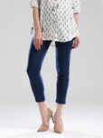 W Women Navy Solid Cropped Cigarette Trousers