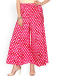 Varanga Pink & White Printed Palazzo Trousers