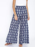 Desi Weaves Navy Printed Palazzo Trousers